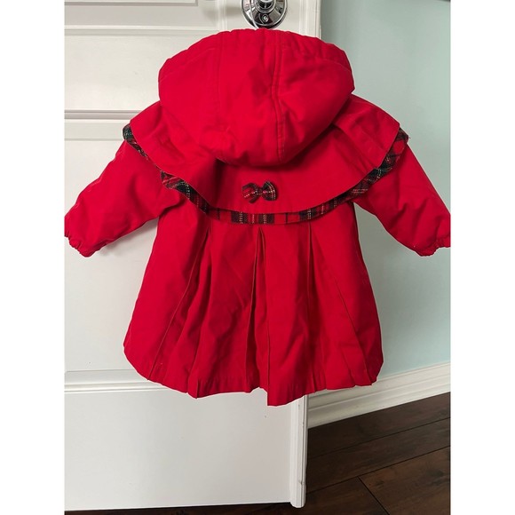 Rothschild Vintage Girls Red Cape Jacket‎ Quilted Tartan Plaid Lining 12 months - Picture 4 of 10